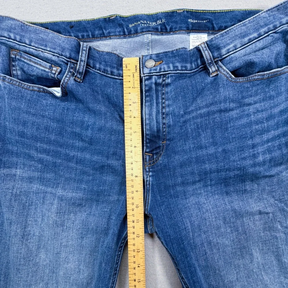 Banana Republic Traveler Jeans‎ Mens 40x34 Good Blue Straight Fit Lyocell Blend